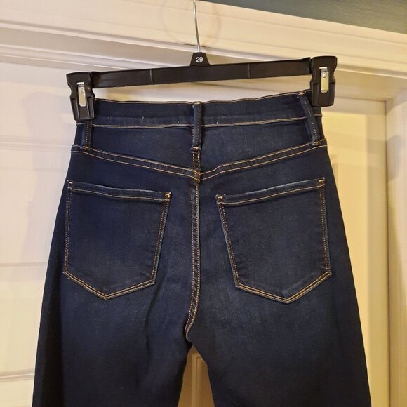 Frame Jeans Womens 25 Le Sylvie Slender Straight Ankle High Rise Side Split Hem - Picture 4 of 13